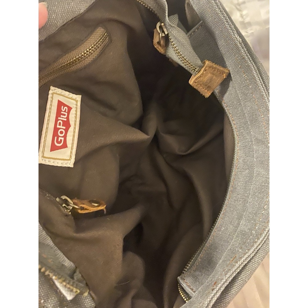 Go Plus Messenger Shoulder Bag With Canvas With Leather Accents - Picture 8 of 9